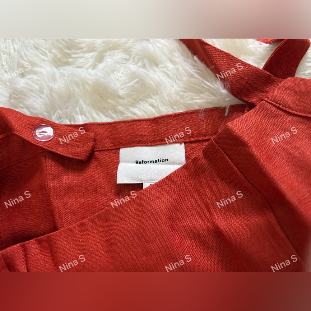 Reformation Red Cutout Midi Dress - Picture 4 of 6